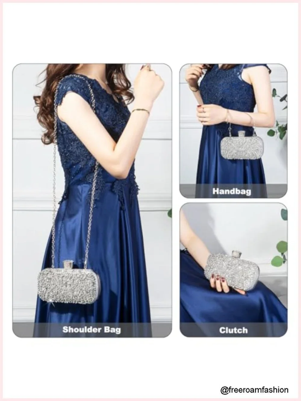 Sparkly Rhinestone Crystal Clutch Bag Sequin Bridal Evening Purse